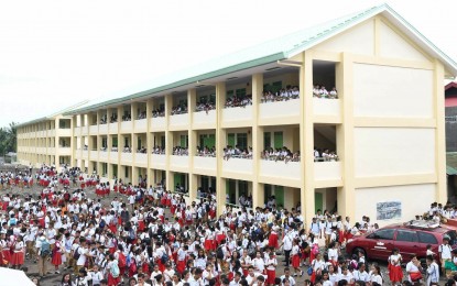 <p style="font-weight: 400;">One of the two newly-inaugurated three-storey school buildings at Domingo Lacson National High School in Bacolod City. <em>(Photo by Bacolod City PIO)</em></p>